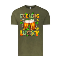 Vintage Olive feeling lucky Vintage Tee - Artiststas