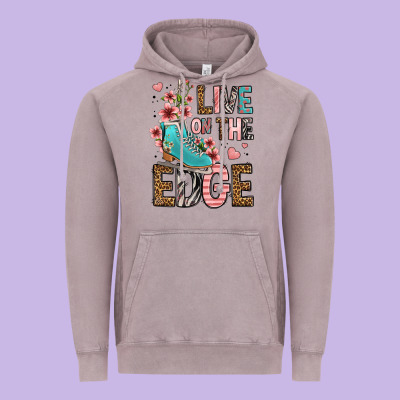 Live On The Edge Ice Skating Vintage Hoodie Designed By Fadigitalartstudio