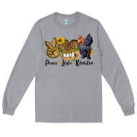 Heather Grey peace love rooster Long Sleeve Tee - LillyAllenDesigns