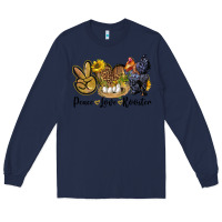 Navy peace love rooster Long Sleeve Tee - LillyAllenDesigns