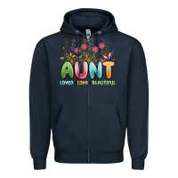 Navy aunt loved kind beautiful Zipper Hoodie - MaliasSmallBusiness