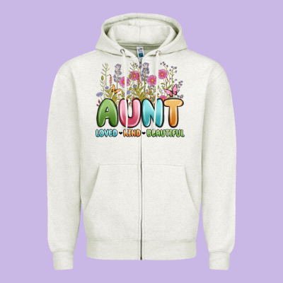 Aunt Loved Kind Beautiful Zipper Hoodie Designed By Maliassmallbusiness