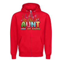 Red aunt loved kind beautiful Zipper Hoodie - MaliasSmallBusiness