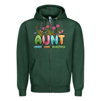 Sports Green aunt loved kind beautiful Zipper Hoodie - MaliasSmallBusiness