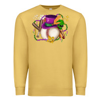 Antique Gold mardi gras baseball Premium Sweatshirt - LillyAllenDesigns