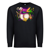 Black mardi gras baseball Premium Sweatshirt - LillyAllenDesigns