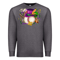 Charcoal Heather mardi gras baseball Premium Sweatshirt - LillyAllenDesigns