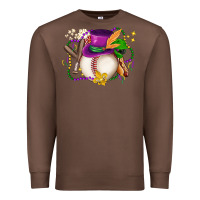 Chestnut mardi gras baseball Premium Sweatshirt - LillyAllenDesigns