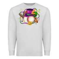 Dove Grey mardi gras baseball Premium Sweatshirt - LillyAllenDesigns