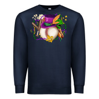 Navy mardi gras baseball Premium Sweatshirt - LillyAllenDesigns