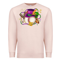 Pale Pink mardi gras baseball Premium Sweatshirt - LillyAllenDesigns
