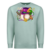 Seafoam mardi gras baseball Premium Sweatshirt - LillyAllenDesigns