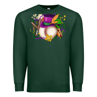 Sports Green mardi gras baseball Premium Sweatshirt - LillyAllenDesigns