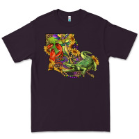Plum Louisiana Map With Mardi Gras Crocodile Premium Tee - RanaPortraitStore