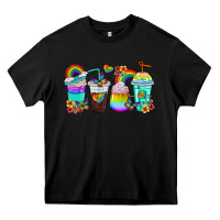 Black rainbow coffee cups Heavy Core Tee - texasbilliewilder
