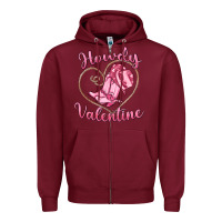 Burgundy howdy valentine Zipper Hoodie - MaliasSmallBusiness