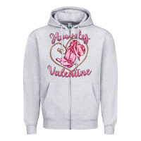 Heather Grey howdy valentine Zipper Hoodie - MaliasSmallBusiness