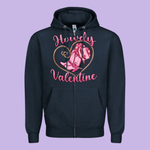 Howdy Valentine Zipper Hoodie Designed By Maliassmallbusiness