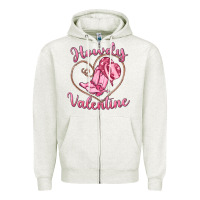 Oatmeal Heather howdy valentine Zipper Hoodie - MaliasSmallBusiness