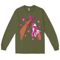 Army Green afro sneakers and heels Long Sleeve Tee - NancyCooperArtShop