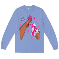 Colony Blue afro sneakers and heels Long Sleeve Tee - NancyCooperArtShop