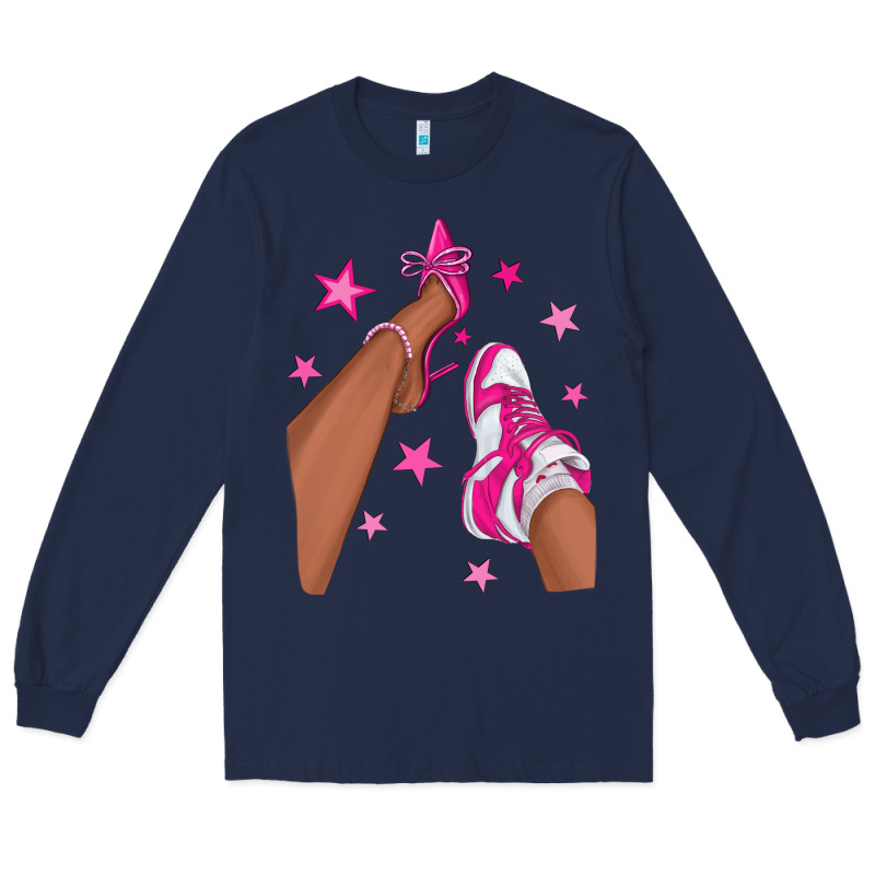 Afro Sneakers And Heels Long Sleeve Tee by NancyCooperArtShop | Teevron