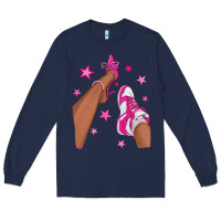 Navy afro sneakers and heels Long Sleeve Tee - NancyCooperArtShop