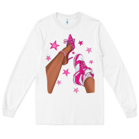 White afro sneakers and heels Long Sleeve Tee - NancyCooperArtShop