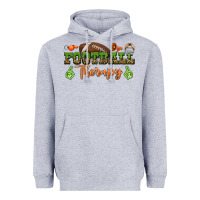 Heather Grey football therapy Heavyweight Hoodie - BundleAndBundleShop