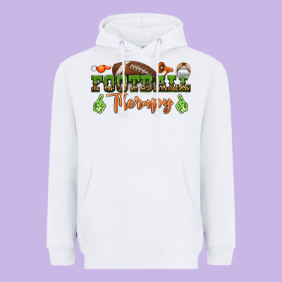 Football Therapy Heavyweight Hoodie Designed By Bundleandbundleshop