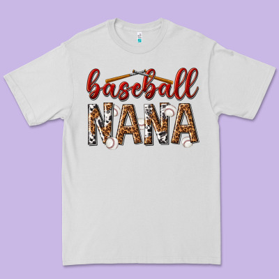 Premium Tee baseball nana with leopard