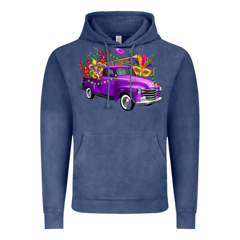 Mardi Gras Truck King's Cake Vintage Hoodie by FaDigitalArtStudio | Teevron