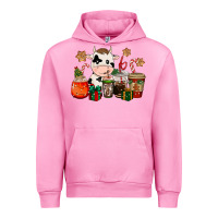 Fuchsia Pink cow coffee cups christmas Urban Hoodie - CowGirlArtShop