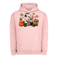 Pigment Salmon cow coffee cups christmas Urban Hoodie - CowGirlArtShop