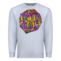 Heather Grey mardi gras Premium Sweatshirt - LillyAllenDesigns