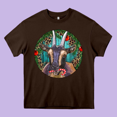 Dark Goat Christmas Heavy Core Tee Designed By Ranaportraitstore