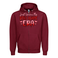 Burgundy just loving my self love era Zipper Hoodie - MaliasSmallBusiness