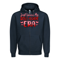 Navy just loving my self love era Zipper Hoodie - MaliasSmallBusiness