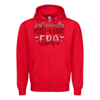 Red just loving my self love era Zipper Hoodie - MaliasSmallBusiness