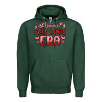 Sports Green just loving my self love era Zipper Hoodie - MaliasSmallBusiness