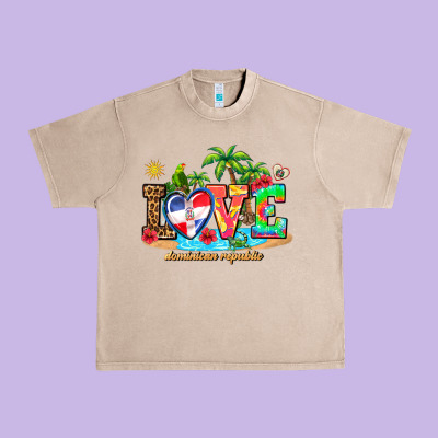 Love Dominican Republic Urban Heavy Tee Designed By Adodesignshop
