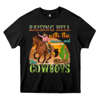 Black raising hell with the hippies and the cowboys Heavy Core Tee - texasbilliewilder