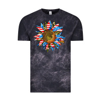 Cloud Black sunflower front Vintage Tee - AdoDesignShop