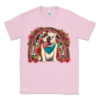Bubblegum Pink english bulldog floral rainbow Classic Tee - Artiststas