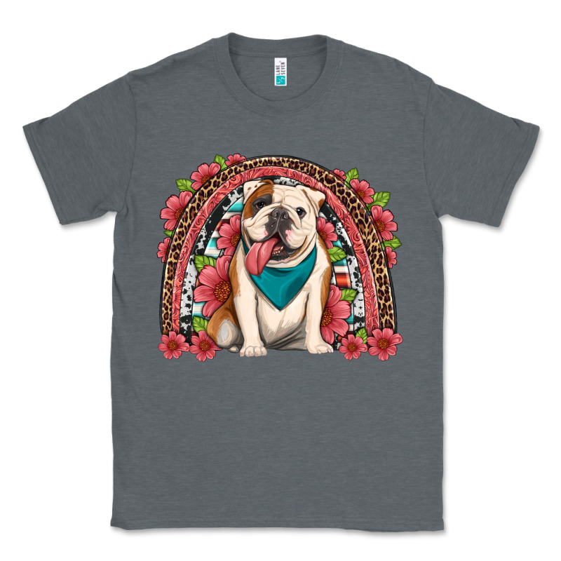 English Bulldog Floral Rainbow Classic Tee by Artiststas | Teevron
