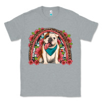 Heather Grey english bulldog floral rainbow Classic Tee - Artiststas