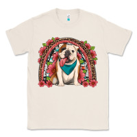 Natural english bulldog floral rainbow Classic Tee - Artiststas