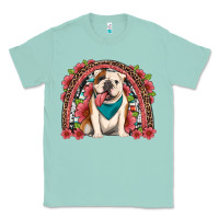 Seafoam english bulldog floral rainbow Classic Tee - Artiststas