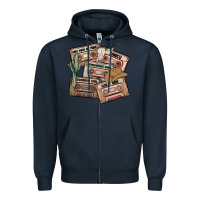 Navy 90s country cassette tapes Zipper Hoodie - MaliasSmallBusiness