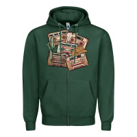 Sports Green 90s country cassette tapes Zipper Hoodie - MaliasSmallBusiness